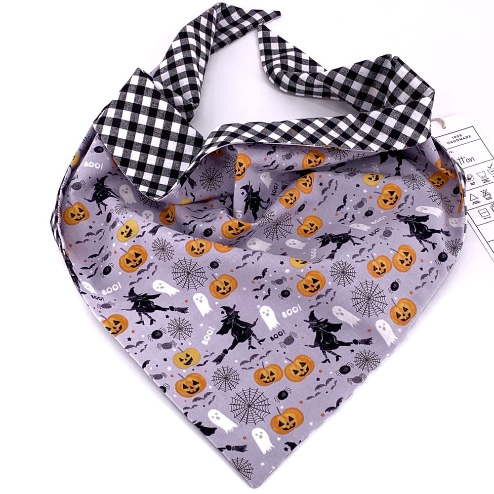 Dog Bandana “Halloween Witches” Reversible NEW